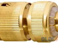 Соединитель латунный быстросъемный для шланга 3/4", аквастоп// palisad
