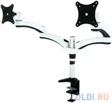 Кронштейн для мониторов cactus cs-vm-fe124d-al серебристый 15"-27" настольный поворот и на