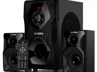 Колонки sven ms-2055,2.1 чёрный ((rms):30вт + 2x12.5 вт, fm-тюнер, usb/sd, дисплей,