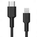 Кабель для ipod, iphone, ipad aukey braided nylon (cb-cl1) usb-c to lightning 1.2m. черный, фотография 2