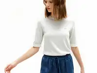 Женский свитер lacoste из смеси хлопка и шёлка