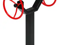 Рули (положение стоя) красный - уличный тренажер - ст 105-11