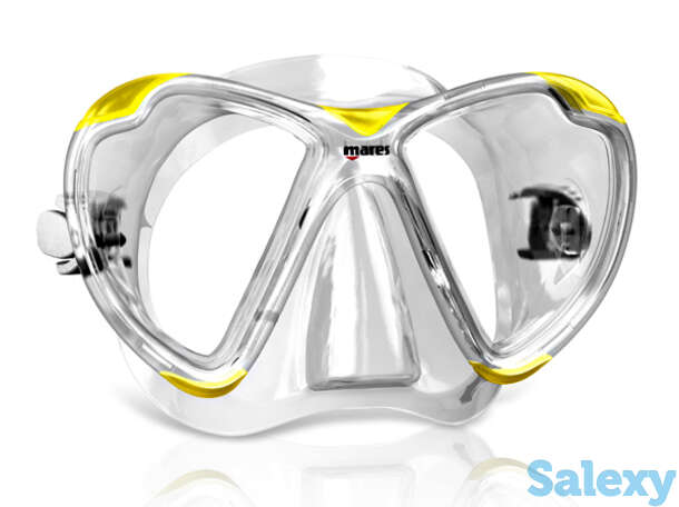 Маска для плавания mares vizeer, прозрачный /желтая, фотография 1