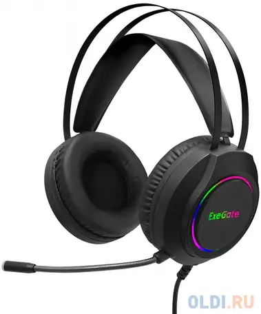 Игровая гарнитура exegate cosmos hs-702gl (объемный звук 7.1, длина кабеля 2.5м,, фотография 1