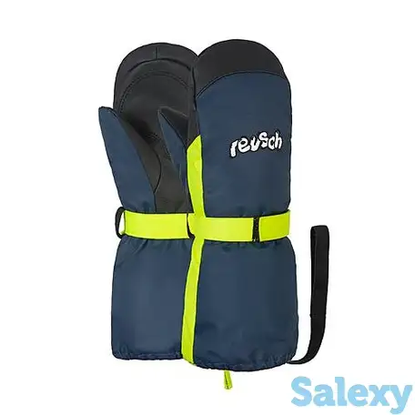 Варежки reusch 20-21 happy r-tex xt kids mitten dress blue/safety yellow, фотография 1