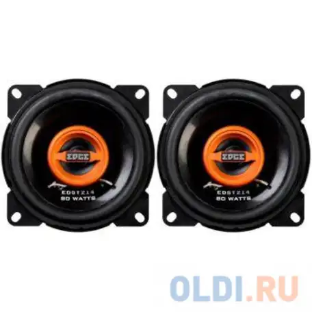 Колонки автомобильные edge edst214-e6 80вт 84дб 4ом 10см (4дюйм) (ком.:2кол.) коаксиальные, фотография 1