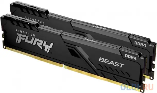 Оперативная память для компьютера kingston fury beast black dimm 64gb ddr4, фотография 1