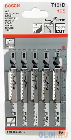 Лобзиковая пилка bosch t101d hcs 5шт, фотография 1
