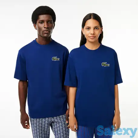 Футболка lacoste unisex из органического хлопка с большим лого, фотография 1