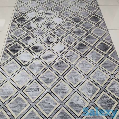 Коврик метражом, трендовая ковровая дорожка Ковер 120 см Серая, фотография 1