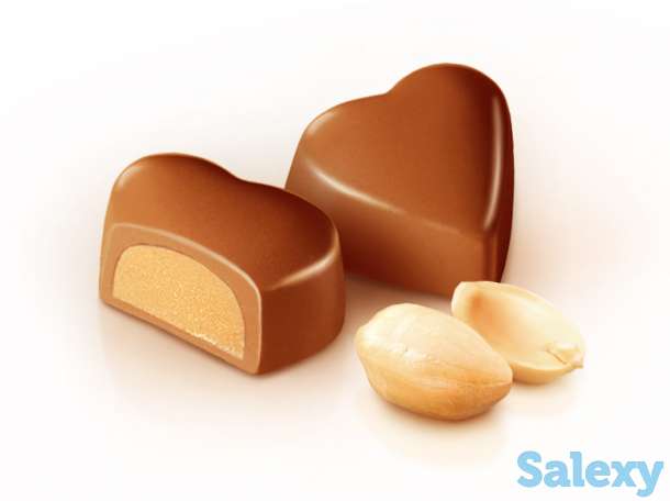Конфеты шоколадные в форме сердечка с ореховым кремом, фотография 3