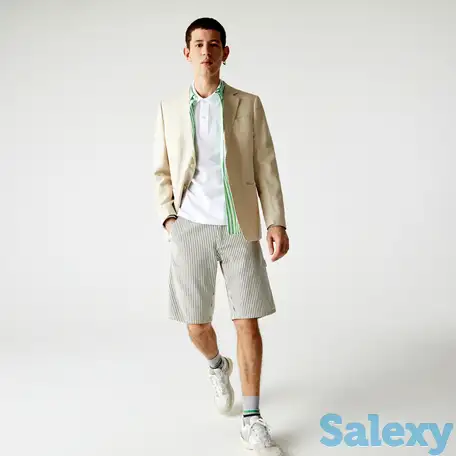 Мужские шорты-бермуды lacoste l!ve в полоску, фотография 1