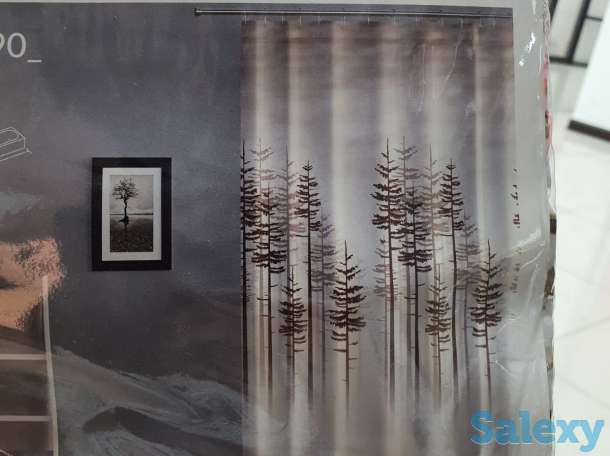 Шторки для душа и ванны, Турция, деревья на светло бежевом фоне, фотография 1