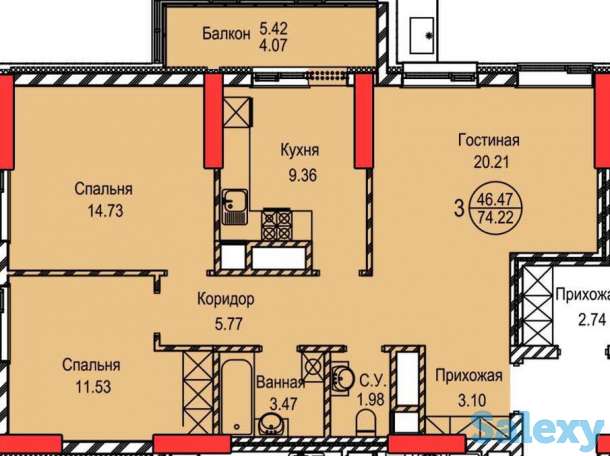 3-х комнатная квартира на Улы Дала 36 рядом с ЭКСПО, фотография 12