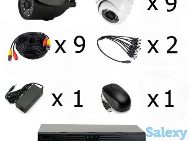 Продам готовый комплект видеонаблюдения на 9 камер (Камеры высокого разрешения AHD 1.0 MP), фотография 1