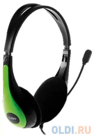 Cbr chp 353m green, компьютерная гарнитура проводная стерео, микрофон с шумоподавл.,, фотография 1