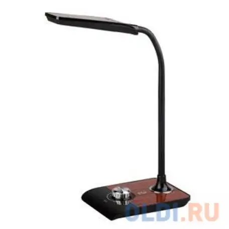 Эра б0033306 настольный светодиодный светильник nled-473-10w-bk черный с деревом {дизайн 