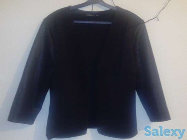 Пиджак с кожанными рукавами, фотография 1