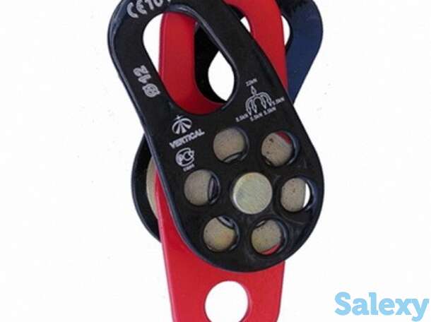 Блок-ролик вертикаль двойной с подшипником сталь, фотография 1