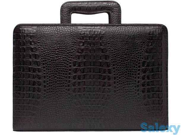 Кожаная папка для документов elton black caiman, фотография 1