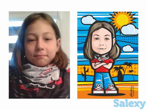 Портреты в мультяшном стиле на футболках, кружках, на пряниках и тортах, фотография 9