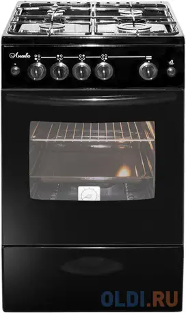 Плита газовая лысьва гп 400 мс-2у черный (стеклянная крышка) реш.чугун, фотография 1