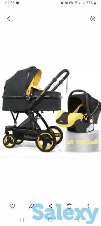 Коляска трансформер 3в1 новая  Belecoo X6 с автолюлькой. Экокожа, фотография 1