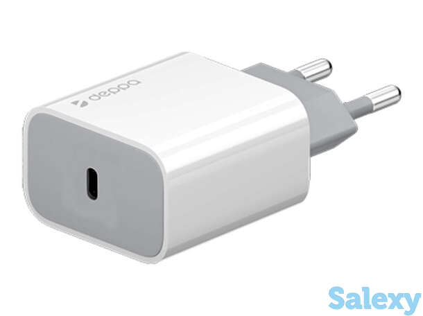 Сетевое зарядное устройство deppa usb type-c, pd, 20w (11391). белый, фотография 1