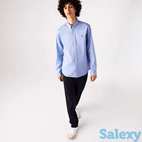 Мужская рубашка lacoste regular fit из хлопка высокого качества, фотография 1