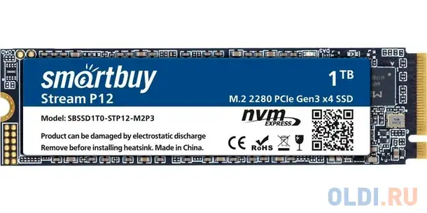 Ssd накопитель smart buy stream p12 1 tb pci-e 3.0 x4, фотография 1