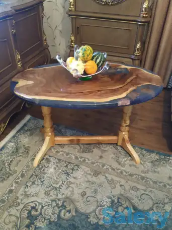 Продам чайные столики из эпоксидной смолы и спилов дерева, фотография 6