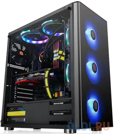 Корпус atx thermaltake v200 tg rgb без бп чёрный, фотография 1