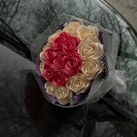 Букеты из атласной ленты. Вечные РОЗЫ. Ручная работа!!!, фотография 3