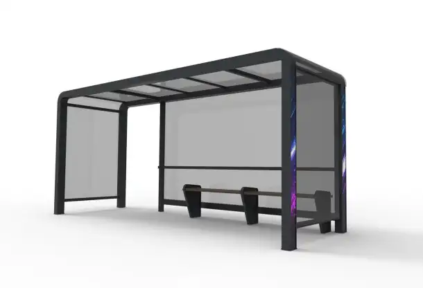 Остановочный павильон, L 3000.-6000 мм, B 1500.-2500 мм, H 2400.-2800 мм, Материал: металл..., фотография 1