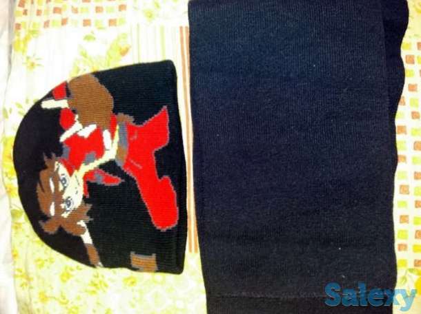 Шапочка с шарфом детская для мальчик, фотография 1