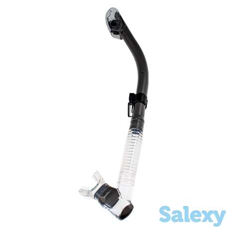 Трубка marlin dry lux (прямая гофра) clear/grey, фотография 1