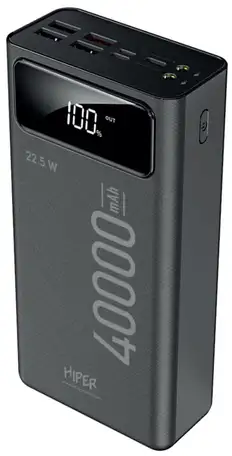 Внешний аккумулятор power bank 40000 мач hiper delta 40000 черный, фотография 1