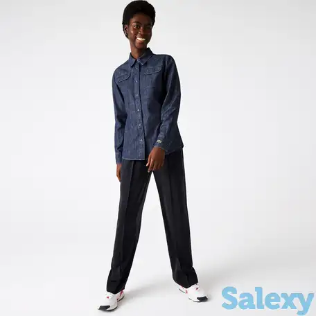 Женская рубашка lacoste slim fit chambray из хлопка, фотография 1