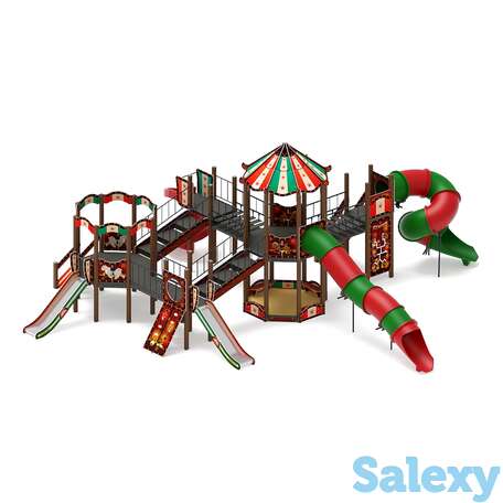 Детский игровой комплекс «карнавал (шапито) дик 2.22.05-01 h=1200 h=2000 винтовой скат, фотография 1