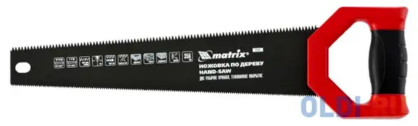 Ножовка по дереву universal,350 мм,зуб-3d/2d,закал. зуб,две рабочие кромки полотна13-14tpi// matrix, фотография 1