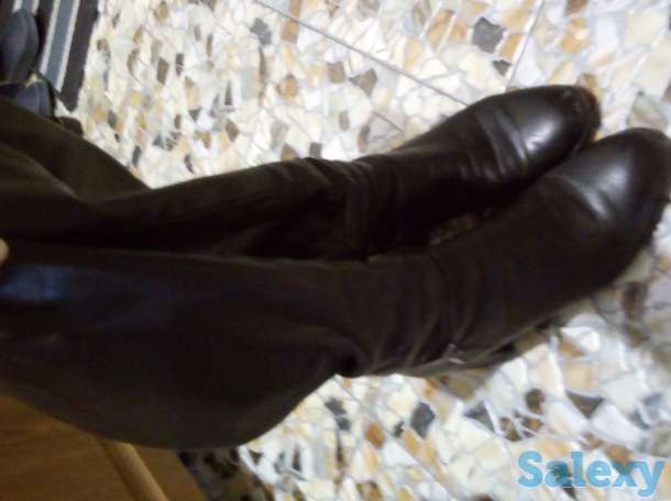 сапоги зимние, кожаные, черные, разм 38-39, турция, фотография 1