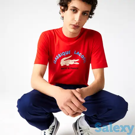 Мужская футболка lacoste made in france из органического хлопка с вышивкой, фотография 1