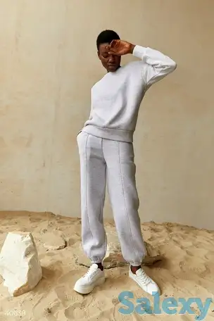 Серый костюм на флисе с брюками, фотография 1