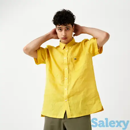 Мужская льняная рубашка lacoste regular fit, фотография 1