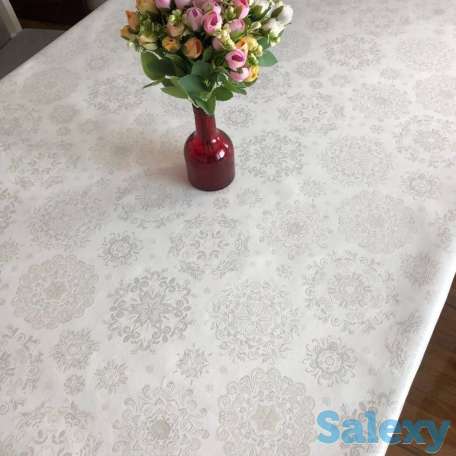 Скатерть тефлоновое покрытие, люрексом из Испании Murillo Plata 160 см, фотография 4