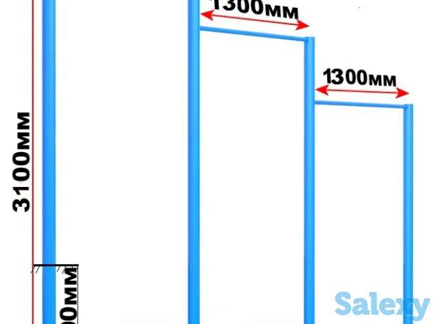 Турник/перекладина для улицы трехуровневая, фотография 1