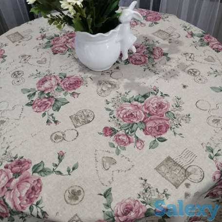 Итальянская скатерть, тефлоновое покрытие, Пионы Топ качество метражом, фотография 2
