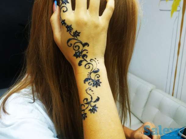 Роспись по телу хной, глитером.Свадебное мехенди,, фотография 6