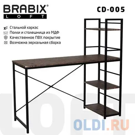 Стол на металлокаркасе brabix 