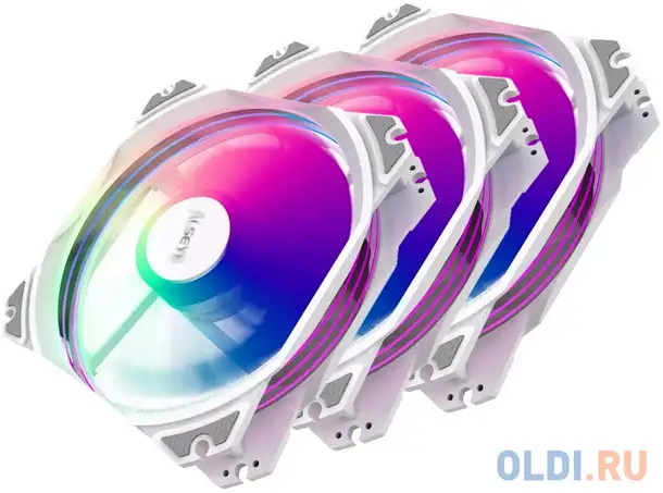 M120-pwa kit fan 3*120mm, 800~1700rpm, 31~66cfm, 19.4~33.8dba, aura rgb, pwm +, фотография 1